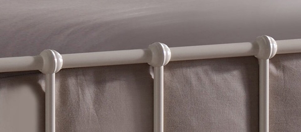 image 1 of 5ft King Size Ivory white Tubular Steel Metal Retro Victorian Bed Frame Bedstead | White | Ivory White | King