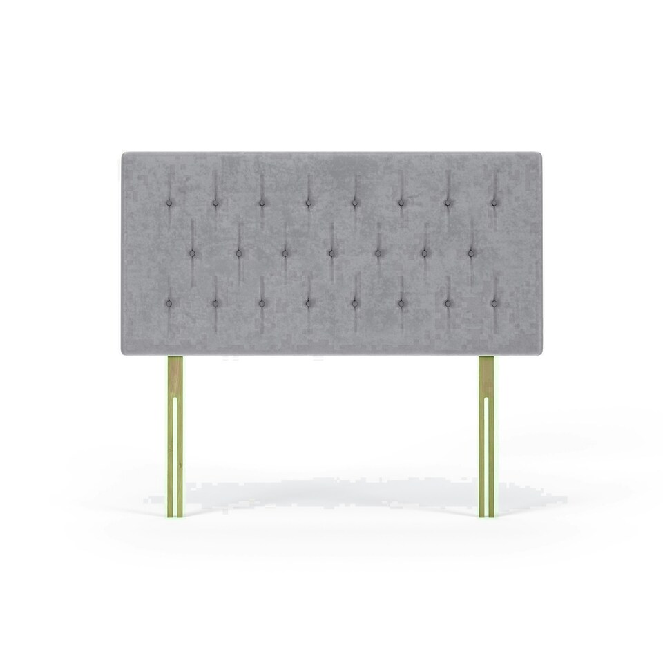 Lona Seal Grey Naples Velvet Headboard Super King N/A