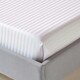 image 2 of Homescapes White Egyptian Cotton Satin Stripe Flat Sheet 330 TC, Super King White | Super King