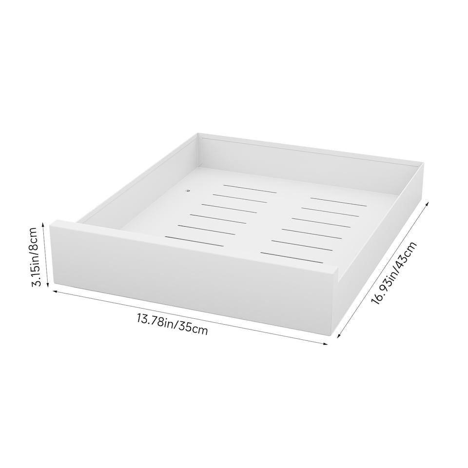 image 1 of Living and Home No-Drill Pull-Out Cabinet Organizer Drawer,35cm W | White