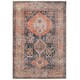 image 1 of KUKOON Terracotta Blue Distressed Persian Style Non Slip Washable Low Pile Rug 60cm x 110cm