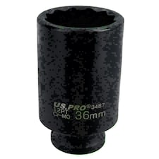 36mm Metric 1/2" Drive Deep Rear Hub Axle Nut Socket 12 Sided Bi-Hex
