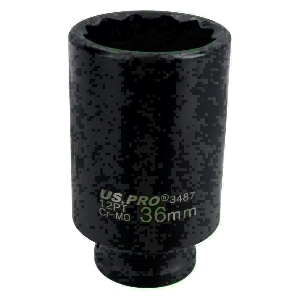 image 1 of 36mm Metric 1/2" Drive Deep Rear Hub Axle Nut Socket 12 Sided Bi-Hex