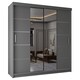 image 1 of Sliding Wardrobes 4U Modern Panelled Mirror Sliding Wardrobe – 120cm to 203cm, White, Black, Grey, Oak | Grey | Grey 180cm