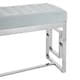 image 5 of Interiors By Premier Stylish Powder Blue Velvet And Silver Bench, Luxe Bench For Outdoor, Accent Dining Bench For Diningroom Silver