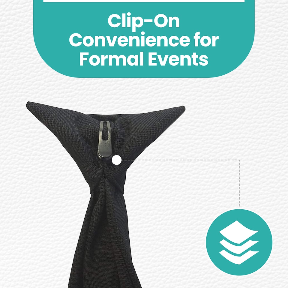 image 1 of Mens Polyester Solid Pre-tied Adjustable Clip-On Tie Washable Neck Tie