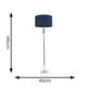 image 3 of ValueLights Marissa Navy Blue Fabric Drum Shade with Chrome Stacked Ball Floor Lamp with LED Bulb