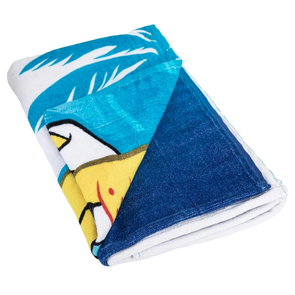image 1 of SpongeBob SquarePants Chillin Velour Beach Towel - Blue/White/Yellow - One Size Blue | One size