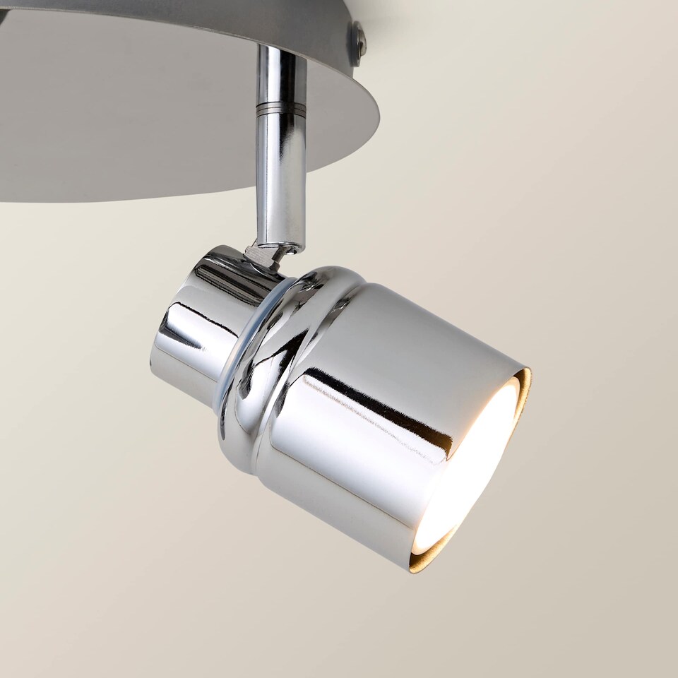 image 1 of ValueLights Benton Chrome IP44 Round Adjustable Ceiling Light | Chrome