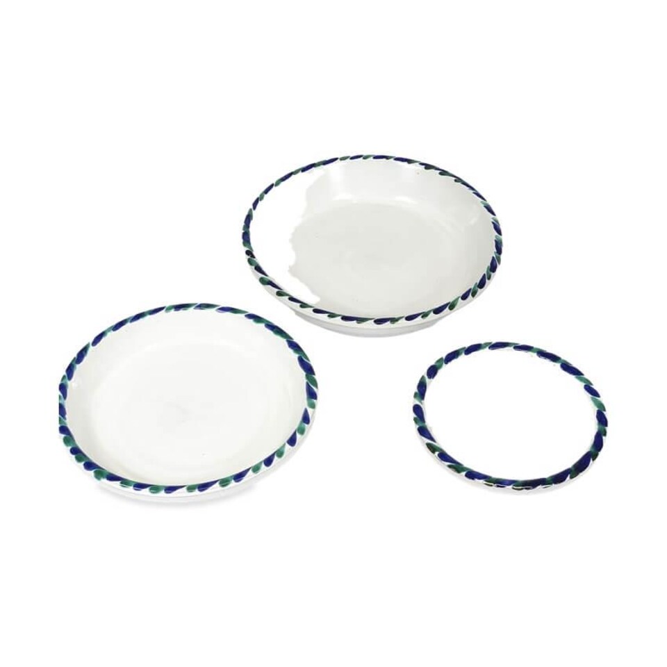 image 1 of Verano Spanish Ceramics Set of 3 Plant Pots & Drainage Plates - 16-29cm Granada