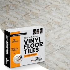 NOVECRAFTO Vinyl Floor Tiles Self Adhesive – 12x12in Peel and Stick Flooring for Kitchen, Bathroom & Living Room – Beige Marble Flow Design | Brown | 2.79 sqm