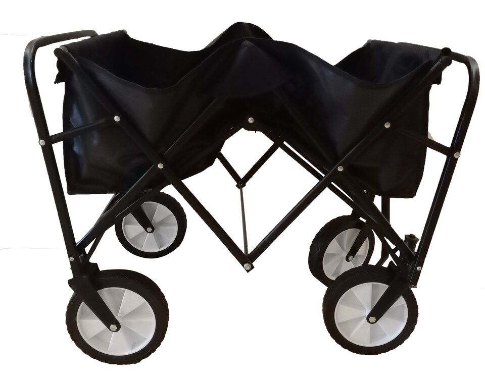 image 1 of Groundlevel Garden Folding Trolley Wagon Steel Frame Utility Cart with 4 Wheels