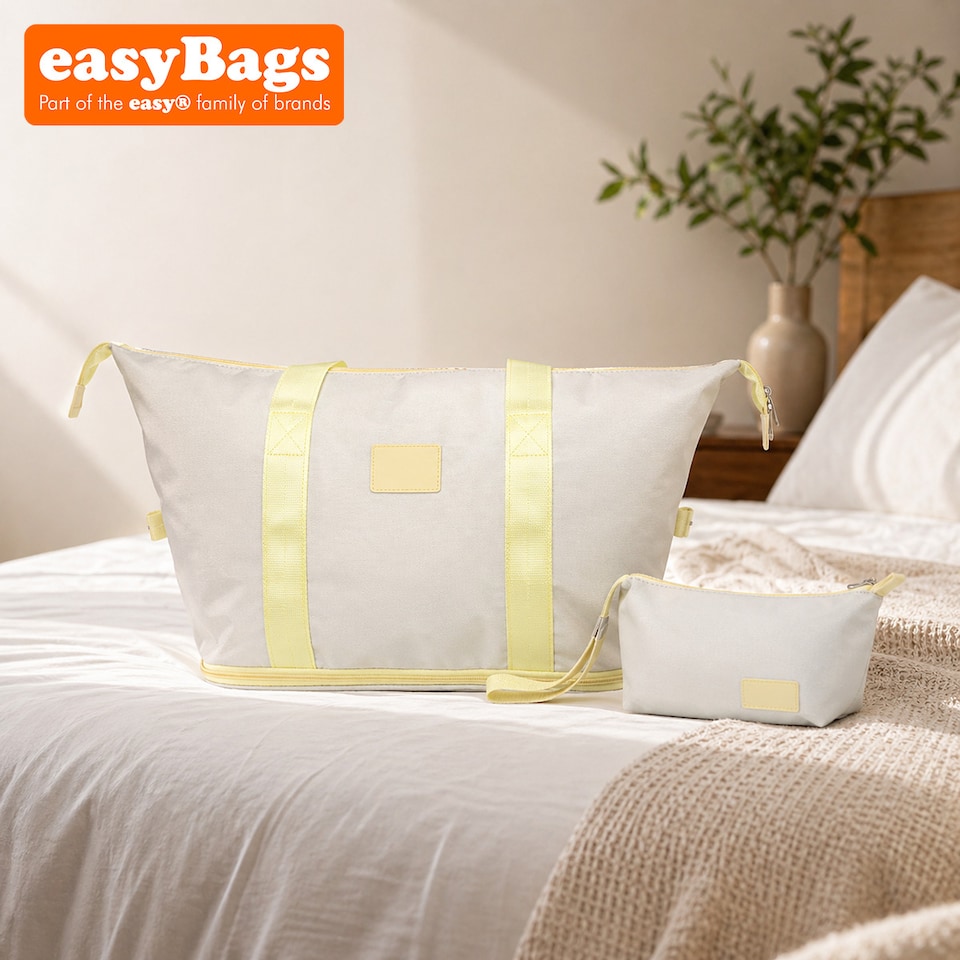 image 1 of Stylish Duffel Bag & Toiletry Bag, Perfect Gym, Travel & Everyday Carry - White