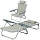 image 1 of Gr8 Garden Grey Folding Beach Deck Chair Portable Sun Bed Lounger 4 Adjustable Position