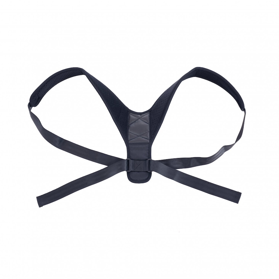 image 1 of Medium Sports Back Shoulder Neck Pain Relief Posture Brace Corrector | Black