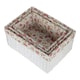 image 3 of Set of 3 Paper Rope Rectangular Storage Basket with Garden Rose Cotton Lining | Multi | Garden Rose | Not provided