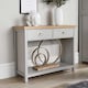 image 5 of Console Table 2 Drawer Telephone Table Metal Handles Hallway Storage | Grey