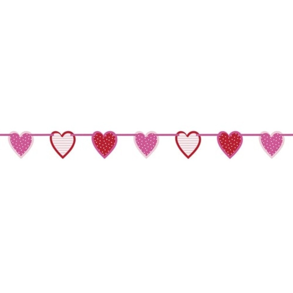 Love Heart Shaped Cutouts Cardboard Bunting Banner 196cm
