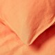image 6 of Homescapes Burnt Orange European Size Linen Pillowcase - 80 x 80 cm Orange
