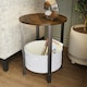 image 4 of Industrial Design Side Table With Cream Fabric Storage Base N/A