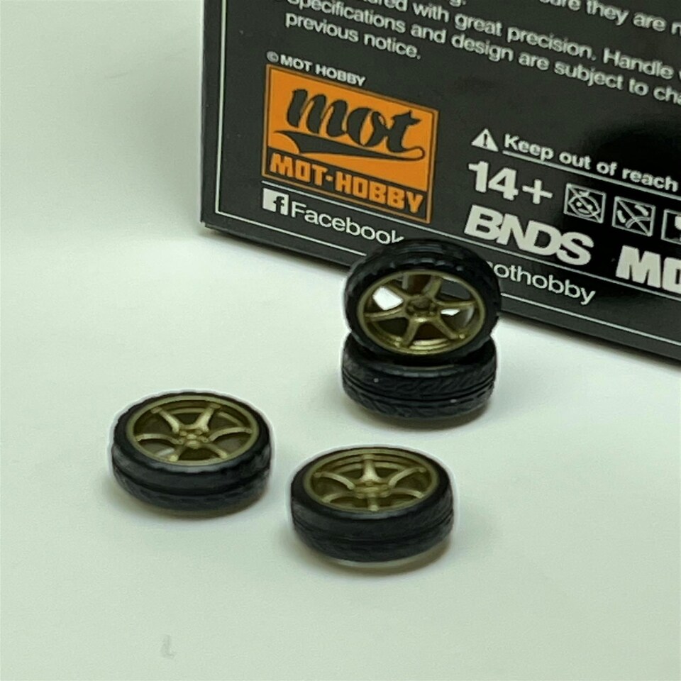 image 1 of BNDS Custom Wheel Parts Wheel and Tyre Set Bronze 1:64 MOT Hobby BC26404SRB