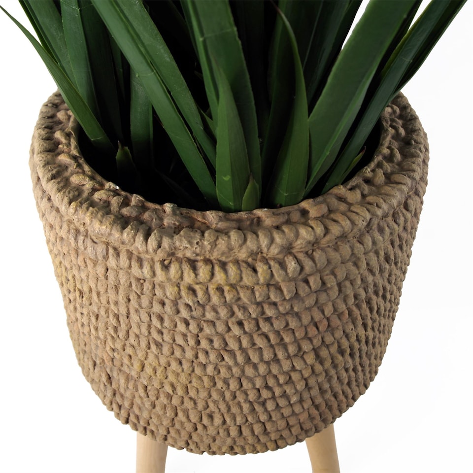 image 1 of 53cm x 32cm Seagrass Style Composite Large Planter | Brown