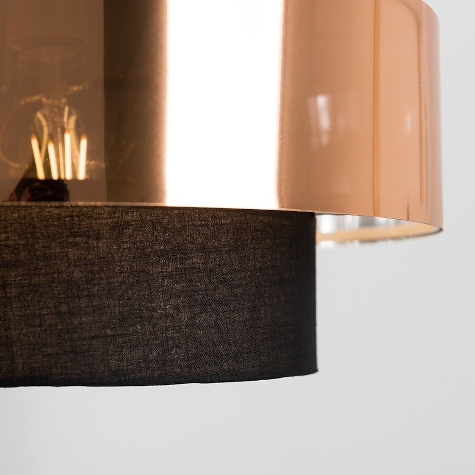 image 1 of ValueLights Matildo Black Ceiling Pendant Shade & Bulb