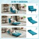 image 9 of HOMCOM Single Folding 5 Position Convertible Sleeper Chair Bed Blue Blue