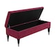 image 2 of 120cm Sierra Striped Naples Upholstered Ottoman Storage Bench with Black Turned Wooden Legs - Purple Shoes Storage Bench