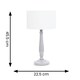 image 2 of ValueLights Victoria Grey Wood Traditional Stem Table Lamp with White Fabric Drum Shade