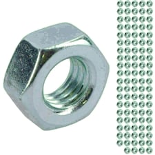 M6 x 1.0mm Hex Full Nut Fastener Hexagonal Metric Nuts Grade 8 Zinc Plated 100pk