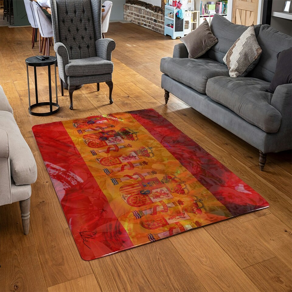 image 1 of Spain Flag (Rug) Red | Large: 140x200cm