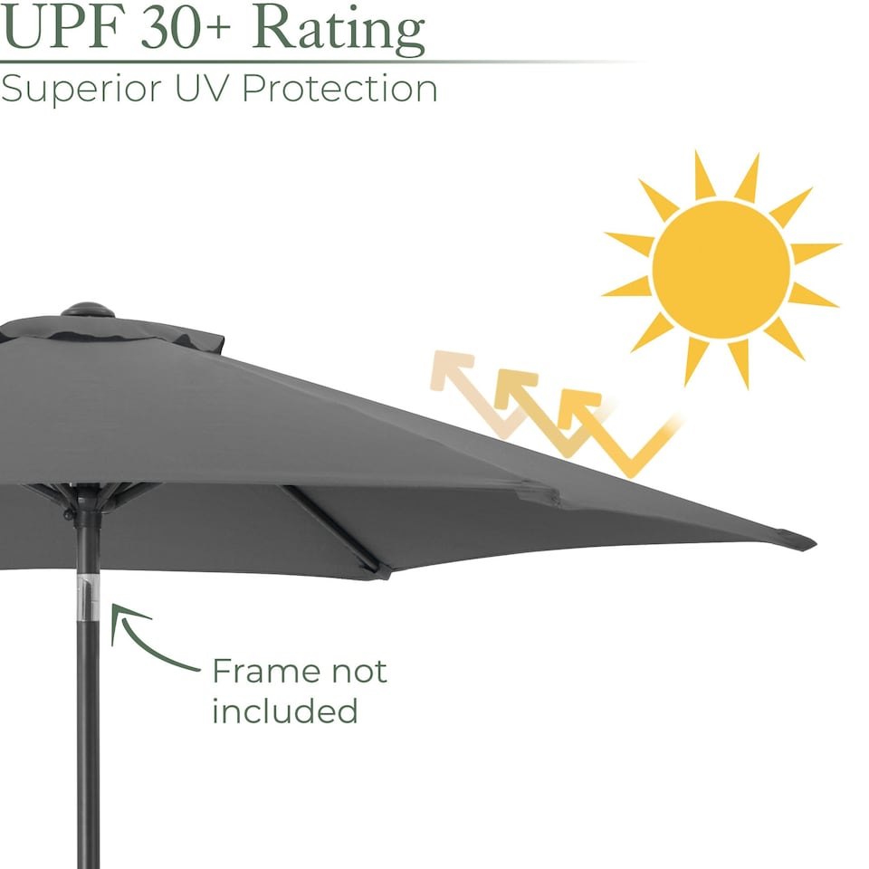 image 1 of 2.4m Replacement Parasol Canopy - Grey