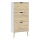 image 1 of Oslo Shoe Cabinet 3 Drawers in White and Oak