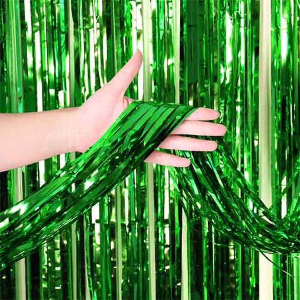 image 1 of Emerald Green Bright Foil Door Curtain Backdrop 1.9m x 99cm