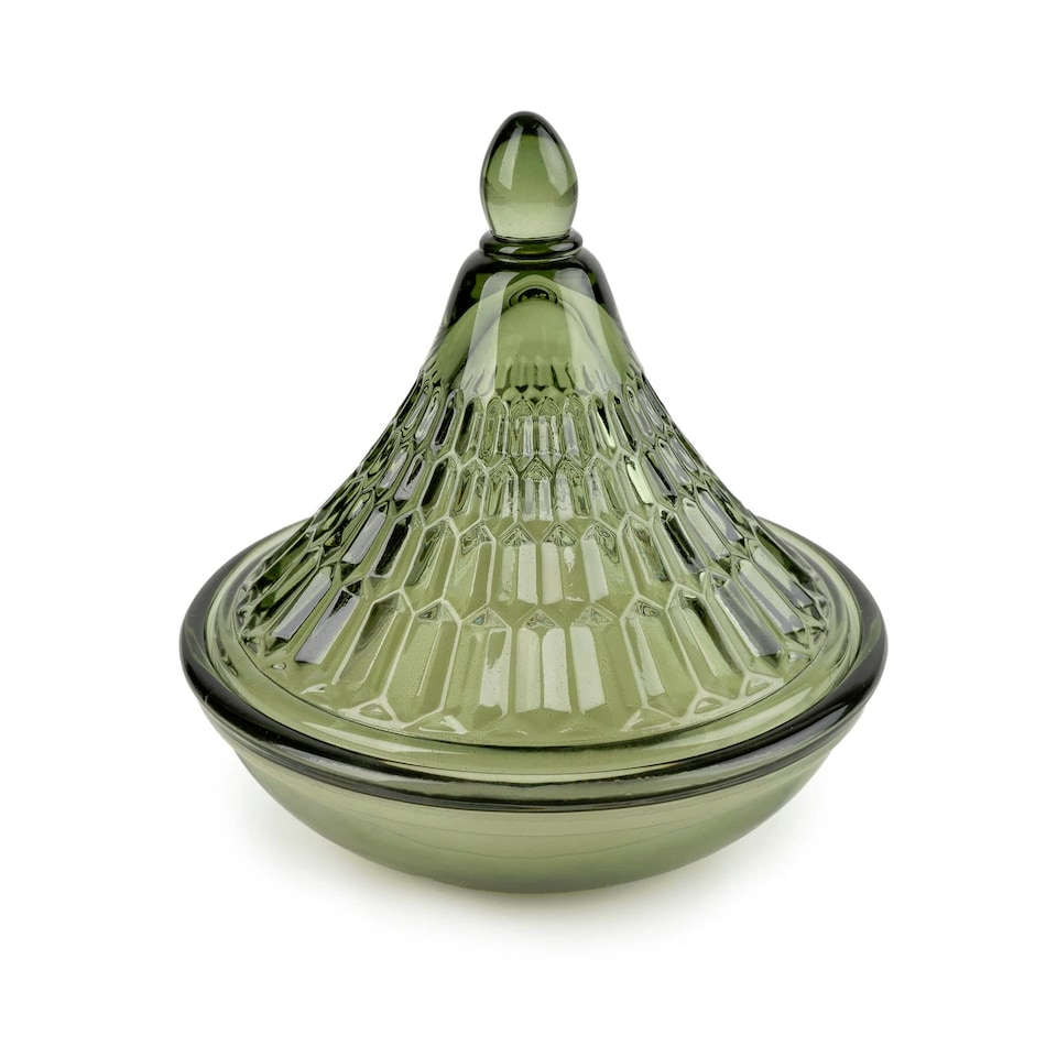 image 1 of Candlelight Sage Bukhara Embossed Tagine Glass Candle