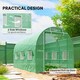 image 6 of Outsunny 3.5 x 2m Walk-In Polytunnel Greenhouse with Roll Up Door Windows Green