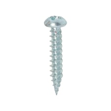 Timco - Twin-Threaded Woodscrews - PZ - Round - Zinc (Size 8 x 1 - 200 Pieces)