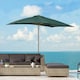 image 2 of Outsunny Wooden Garden Parasol Sun Shade Patio Umbrella Canopy Green