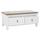 image 5 of 2 Drawer Coffee Table With White Beech Wood Cabinet,Rectangular Table,Storage Table With Metal Handles White