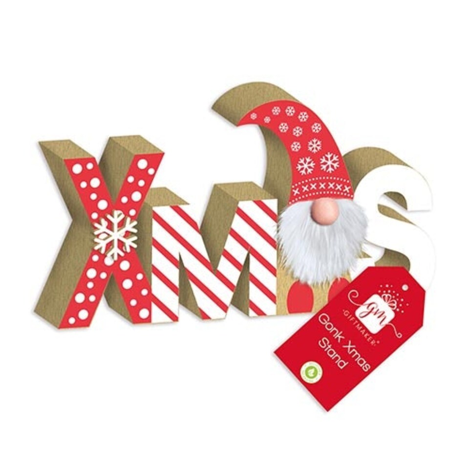 Xmas Gonk Wooden Christmas Sign Decoration 23cm