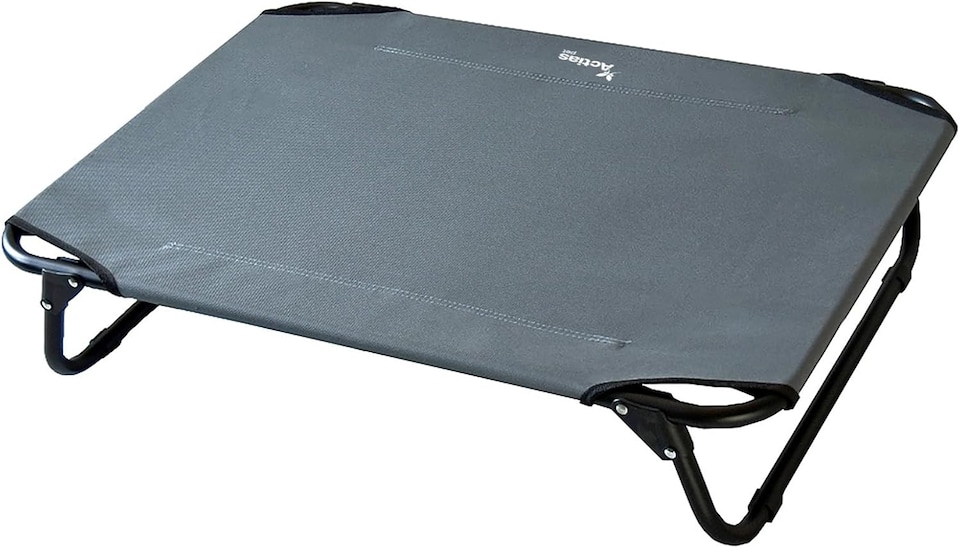 image 1 of Actiaspet Elevated Folding Dog Bed Indoor Outdoor Pet Cot Steel Frame (Grey, Large)
