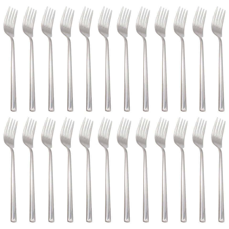 image 1 of Argon Tableware Tondo Stainless Steel Dinner Forks - 21.5cm - Pack of 24 | Silver | Silver