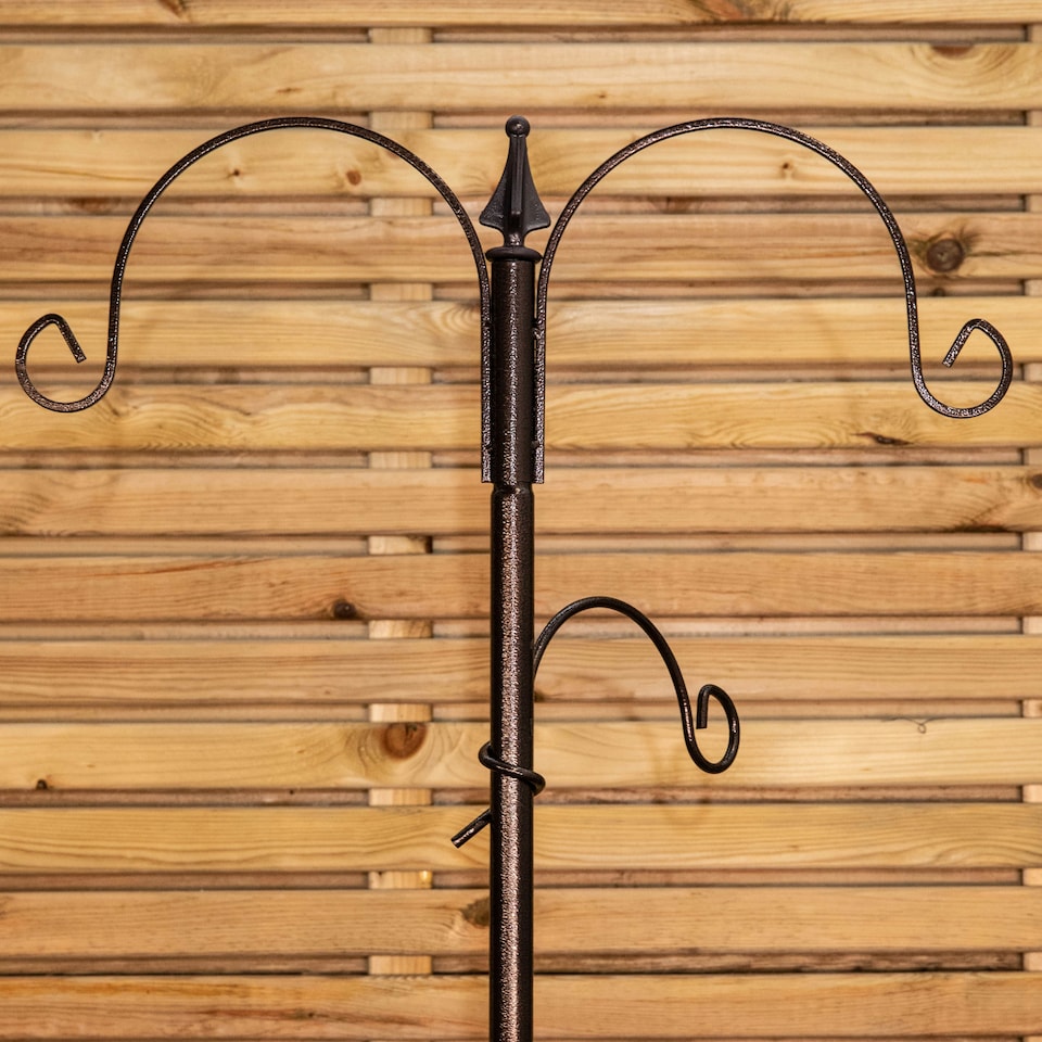 image 1 of 1.9m Hammertone Metal Wild Bird Garden Feeding Station