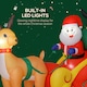 image 3 of Outsunny 6ft Christmas Inflatable Santa on Sleigh with Reindeer and Penguin, Outdoor Christmas Blow Up Decoration with Built-in LED Lights for Garden, Indoor Outdoor Home Decor