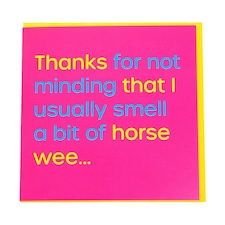 Gubblecote Horse Wee Greetings Card - Pink/Yellow - One Size
