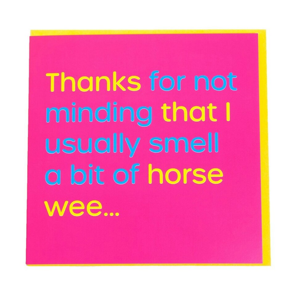 Gubblecote Horse Wee Greetings Card - Pink/Yellow - One Size
