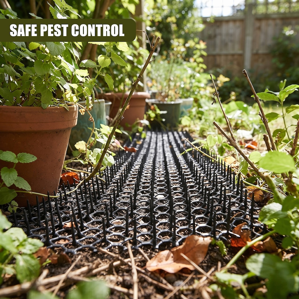 image 1 of GEEZY 6 Piece Animal Repellent Mats, Plastic, Black, 49 x 14 cm