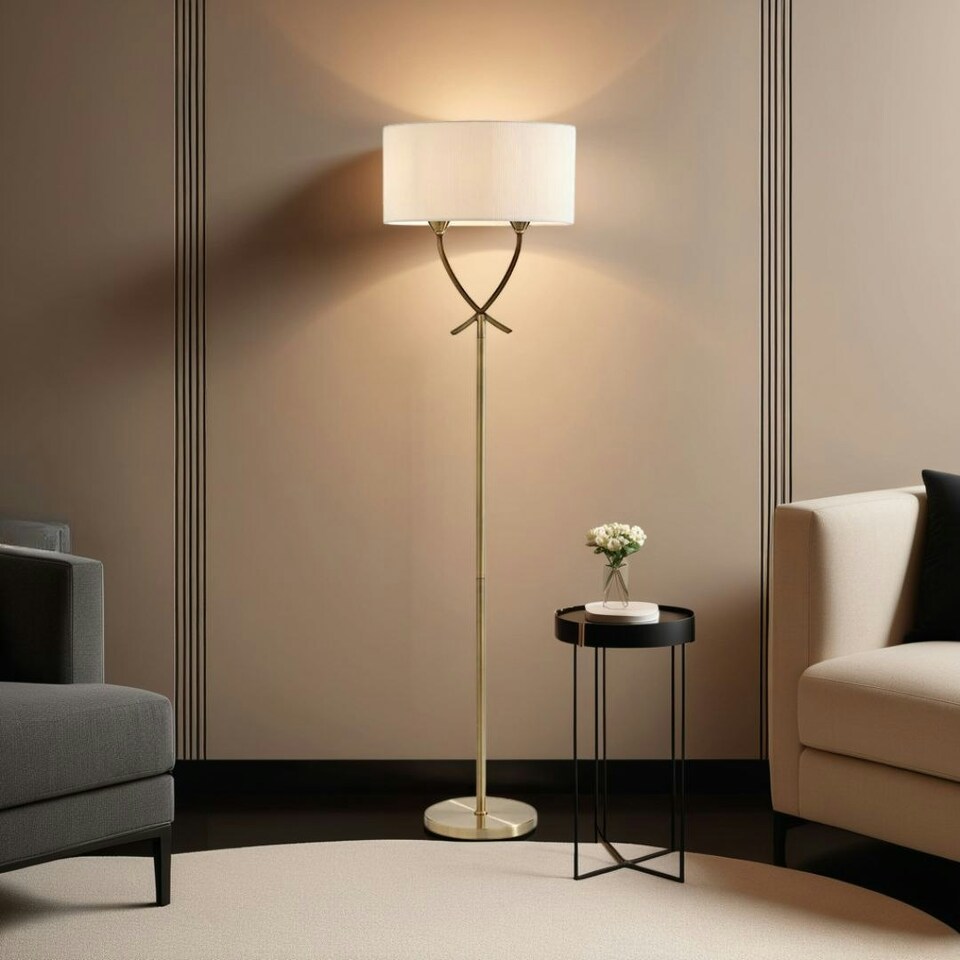 image 1 of Justina Antique Brass Floor Lamp
