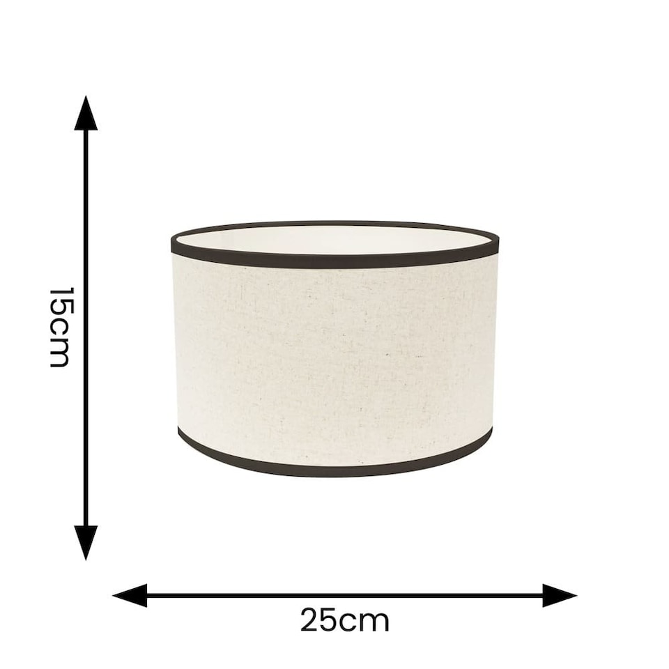 image 1 of ValueLights Eva Natural Linen Fabric Black Trim Small Light Shade | Black